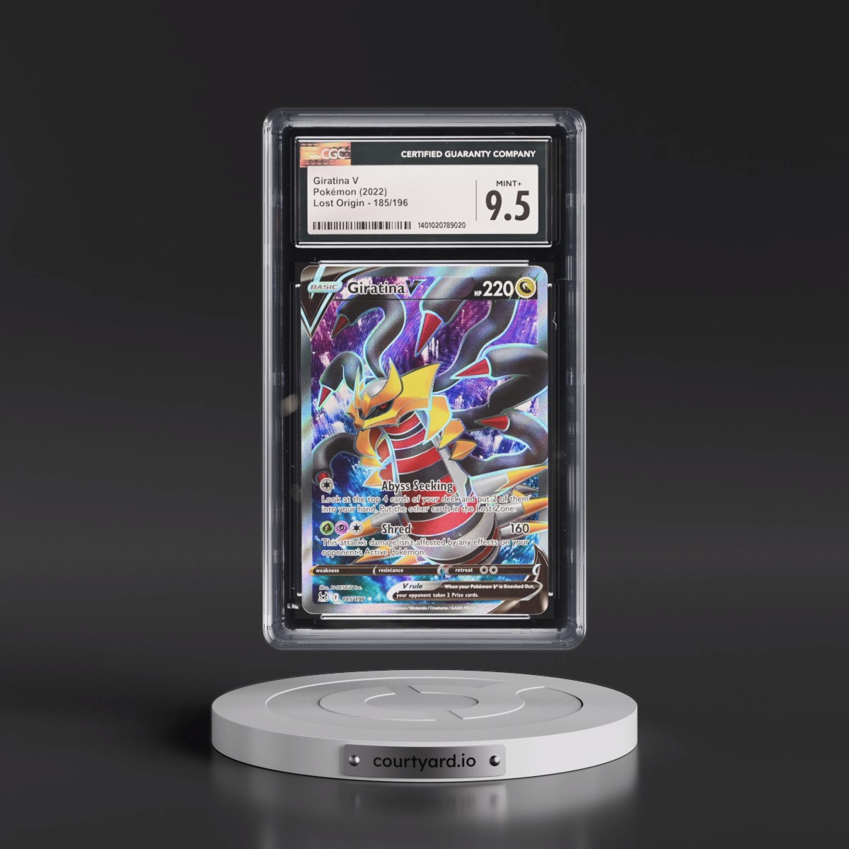 2022 Lost Origin #185/196 Giratina V - Ultra Rare Holo (CGC 9.5 MINT+)