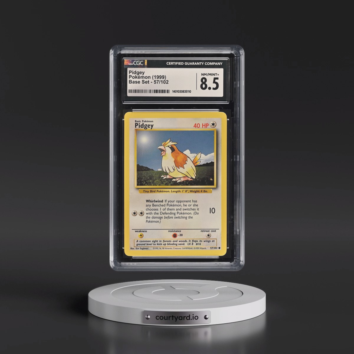 1999 Base Set #57/102 Pidgey (CGC 8.5 NM-MT+)