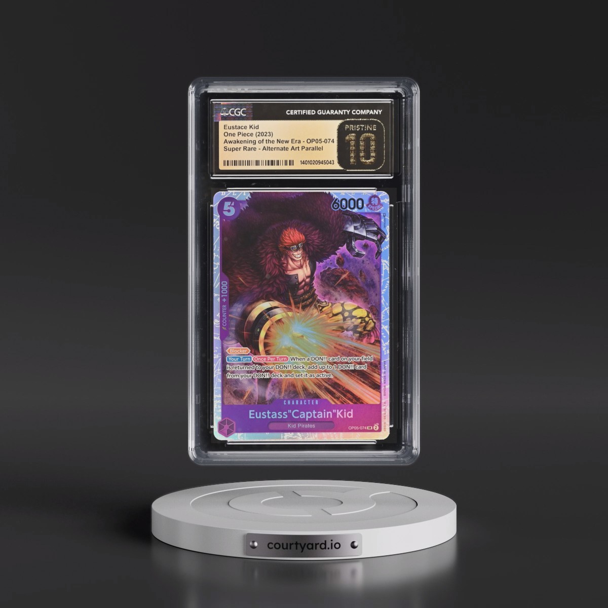 2023 Awakening of the New Era (OP05) - English #OP05-074 Eustass "Captain" Kid - (Borderless) Alt Art (CGC 10 PRISTINE)
