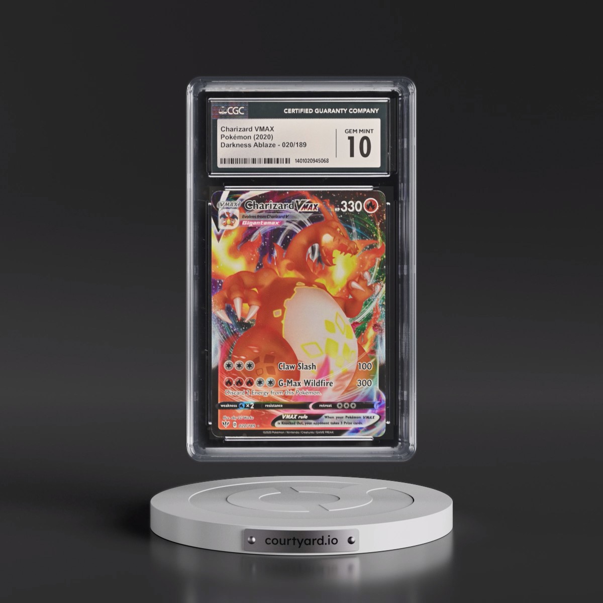 2020 Darkness Ablaze #020/189 Charizard VMAX - Holo (CGC 10 GEM MINT)
