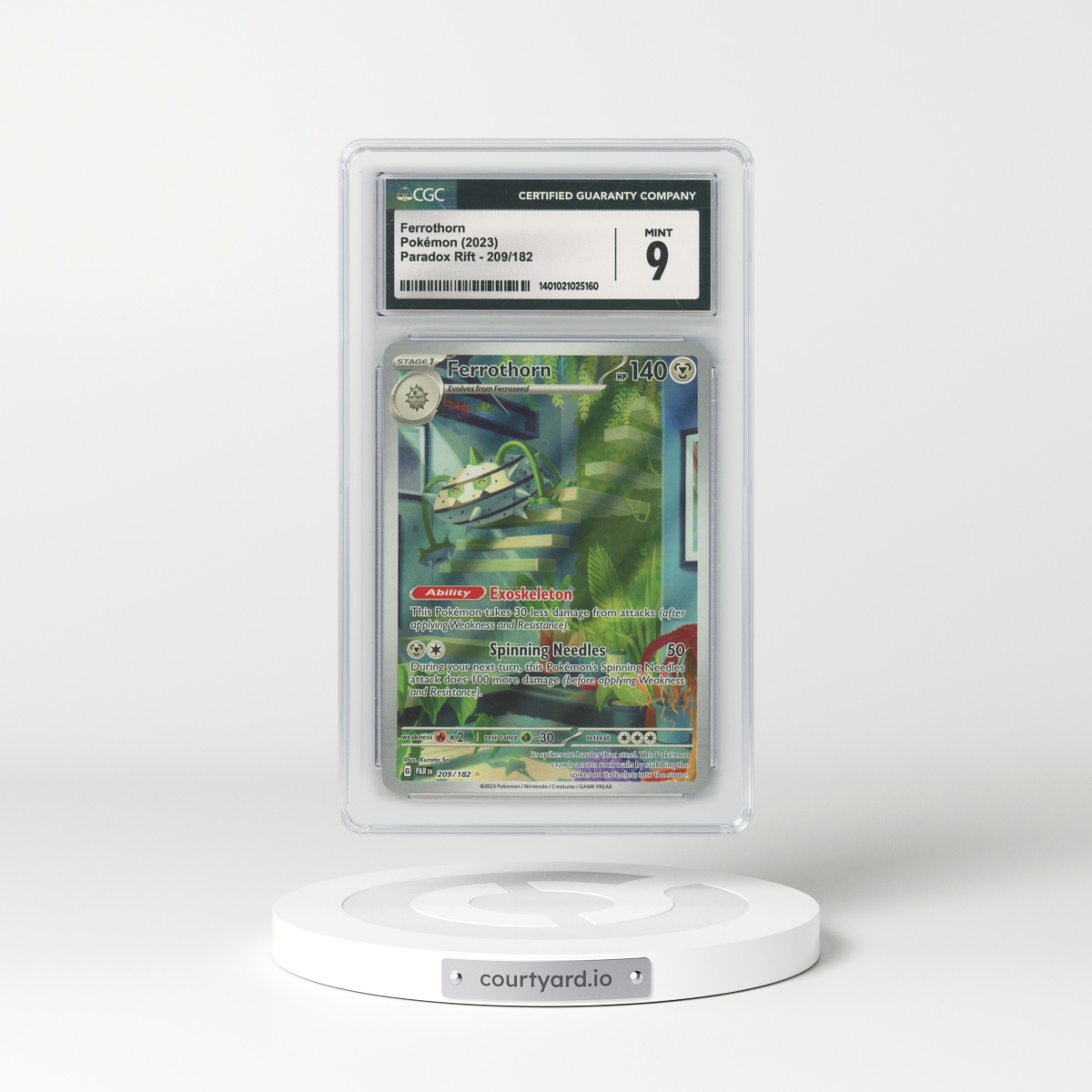 2023 Paradox Rift - PAR EN #209/182 Ferrothorn - Illustration Rare Holo (CGC 9 MINT)