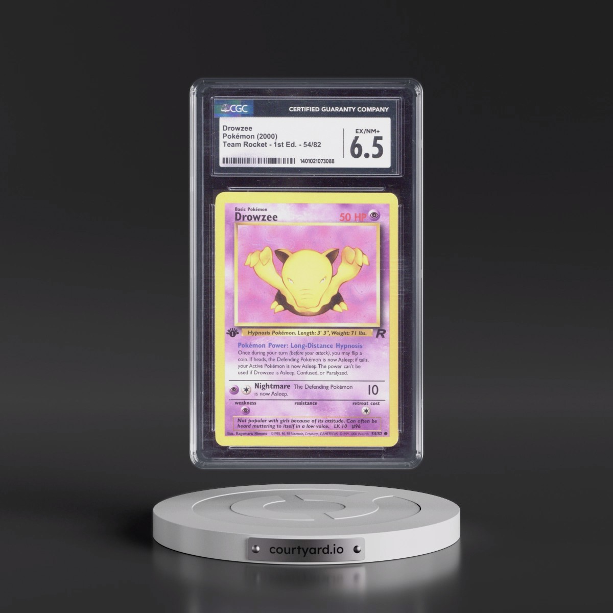 2000 Team Rocket #54/82 Drowzee - 1st Edition 1st Edition (CGC 6.5 EX-NM+)
