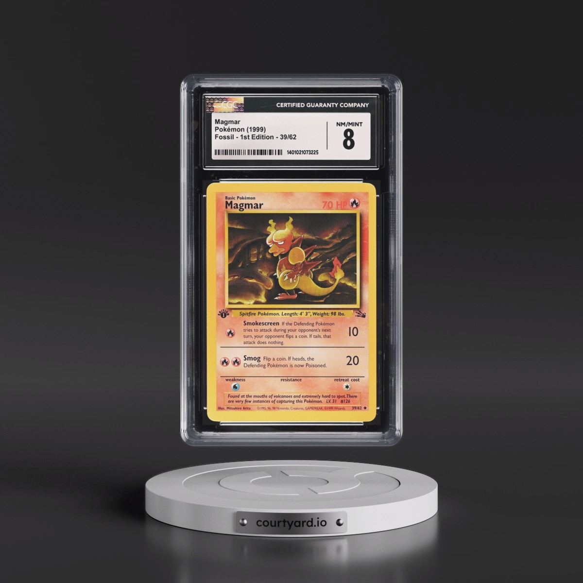 1999 Fossil #39/62 Magmar - 1st Edition 1st Edition (CGC 8 NM-MT)