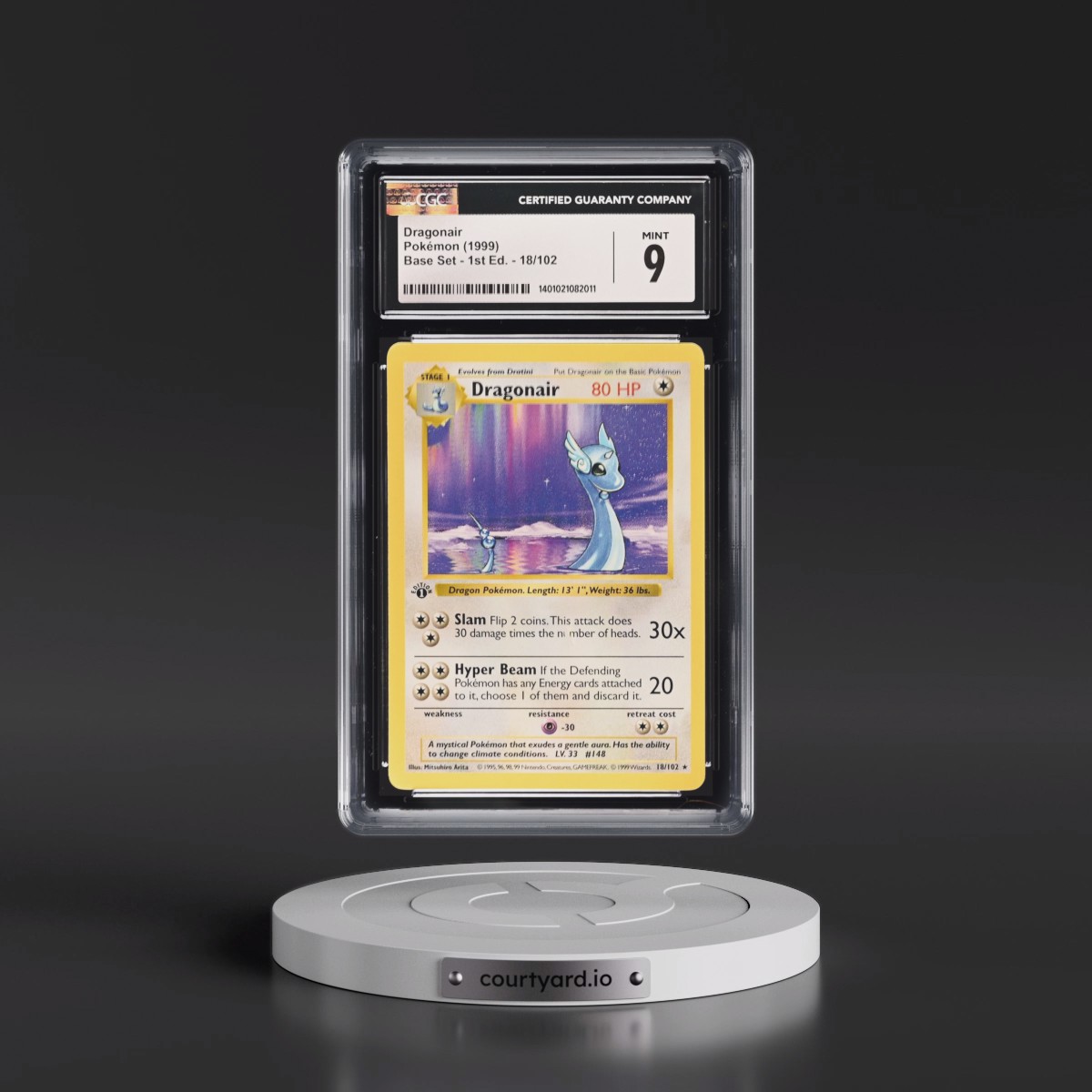 1999 Base Set #18/102 Dragonair - 1st Edition 1st Edition (CGC 9 MINT)