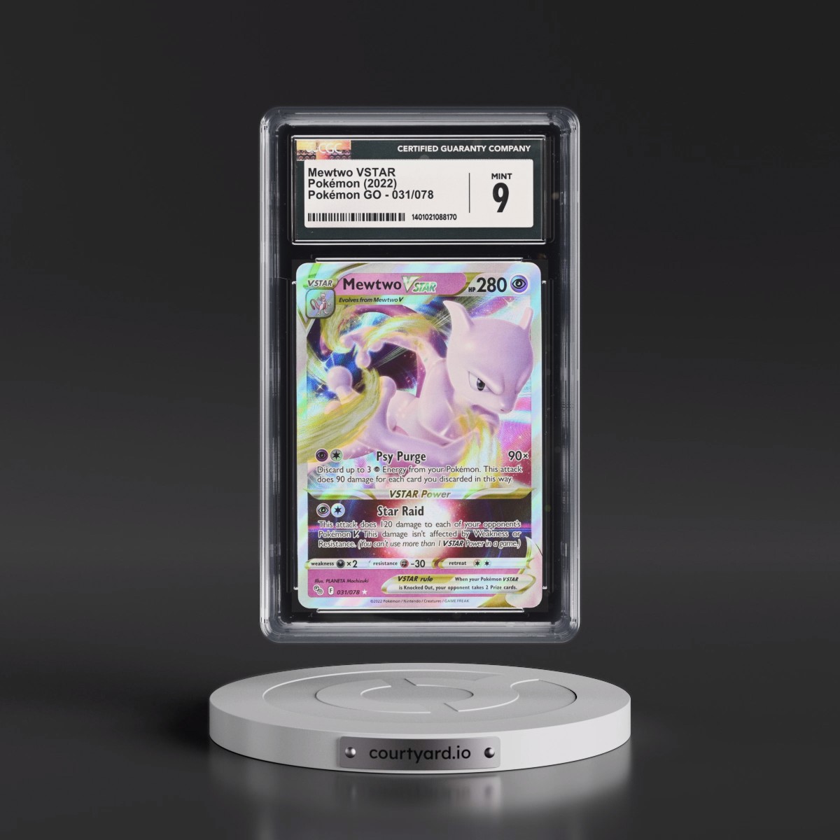 2022 Pokémon GO #031/078 Mewtwo VSTAR - Holo (CGC 9 MINT)