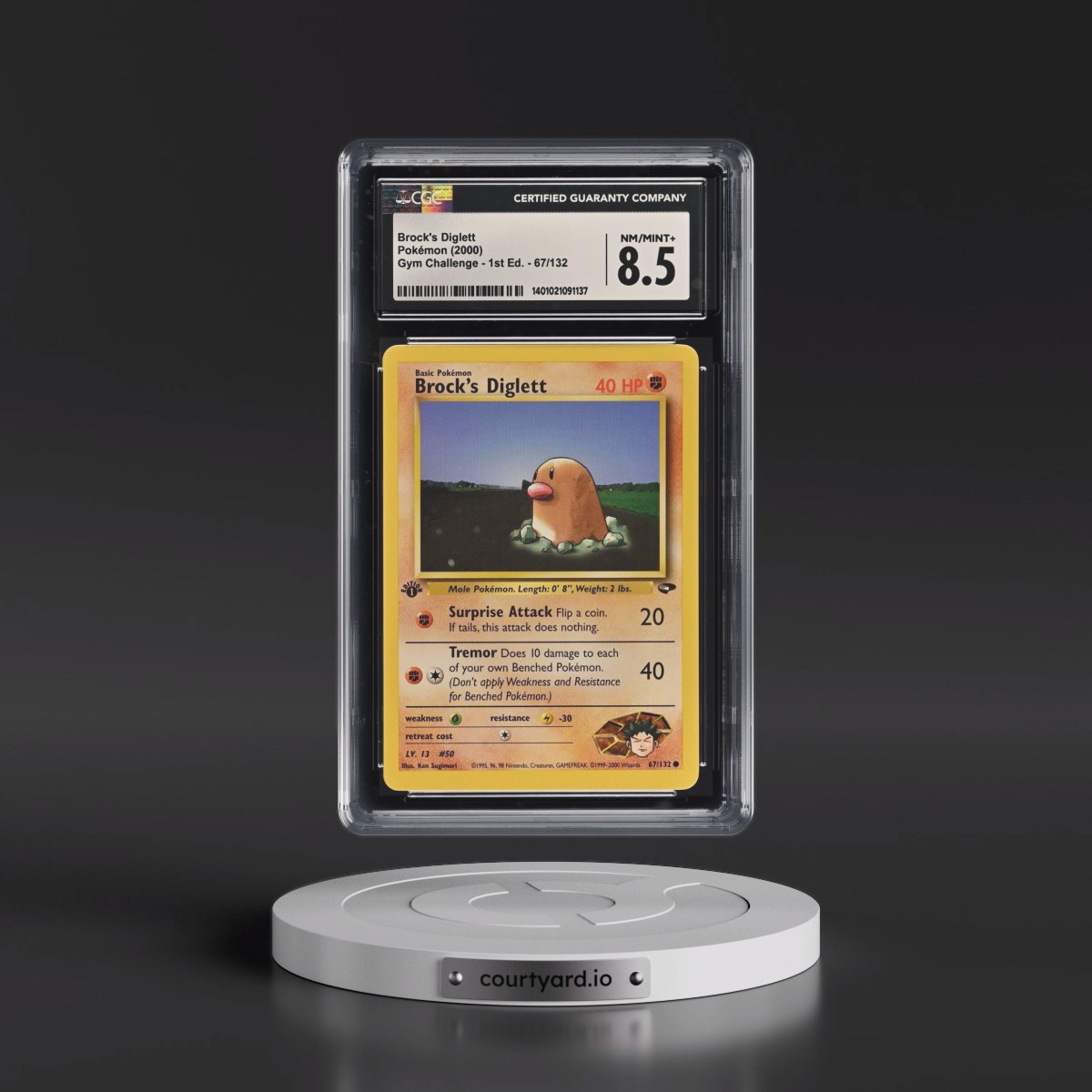 2000 Gym Challenge #67/132 Brock's Diglett - 1st Edition 1st Edition (CGC 8.5 NM-MT+)