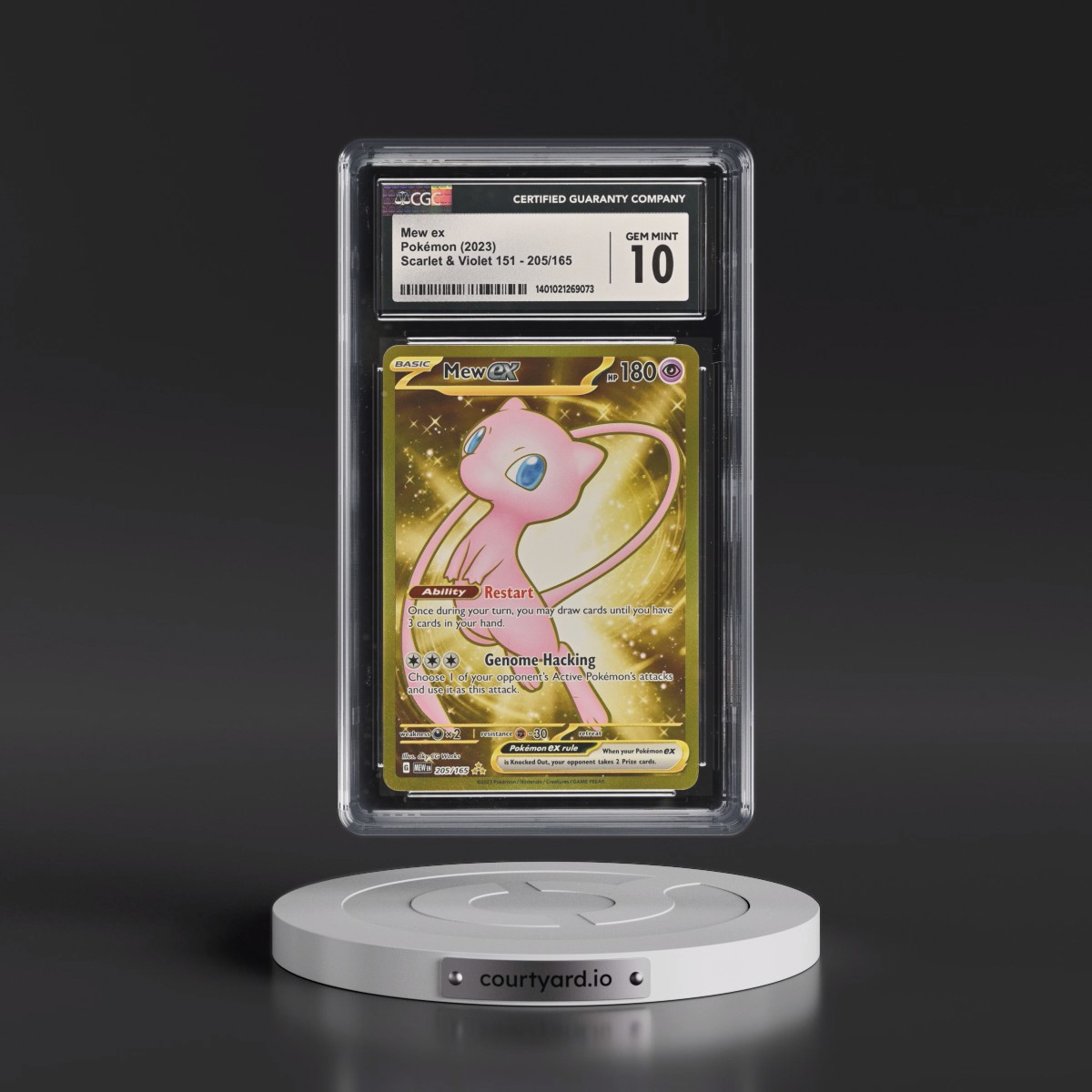 2023 Scarlet & Violet 151 - MEW EN #205/165 Mew ex - Hyper Rare Holo (CGC 10 GEM MINT)