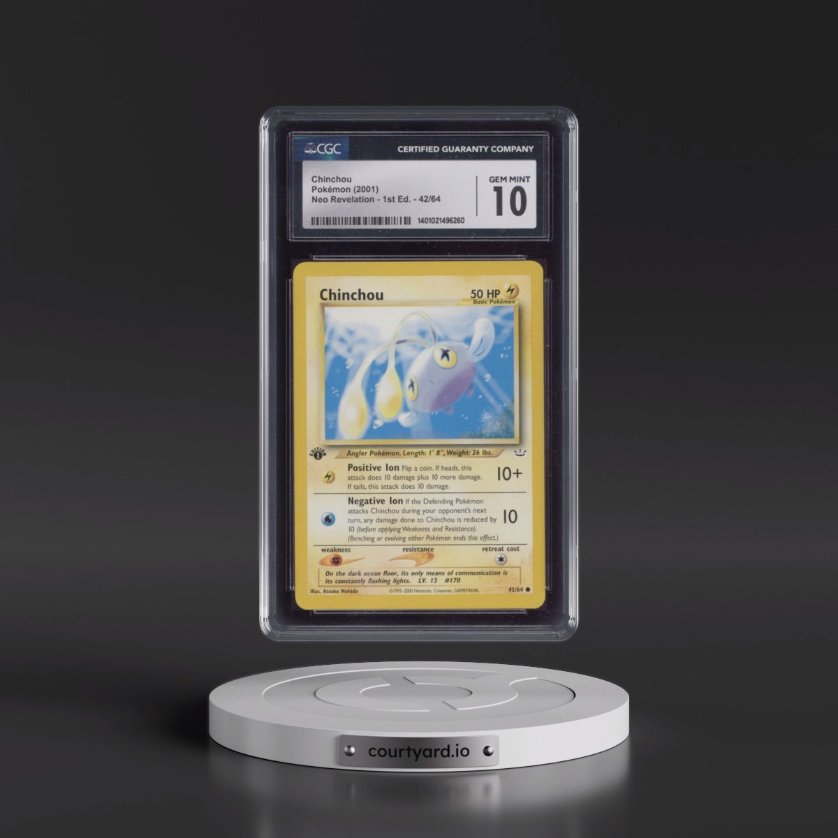 2001 Neo Revelation #42/64 Chinchou - 1st Edition (CGC 10 GEM MINT)