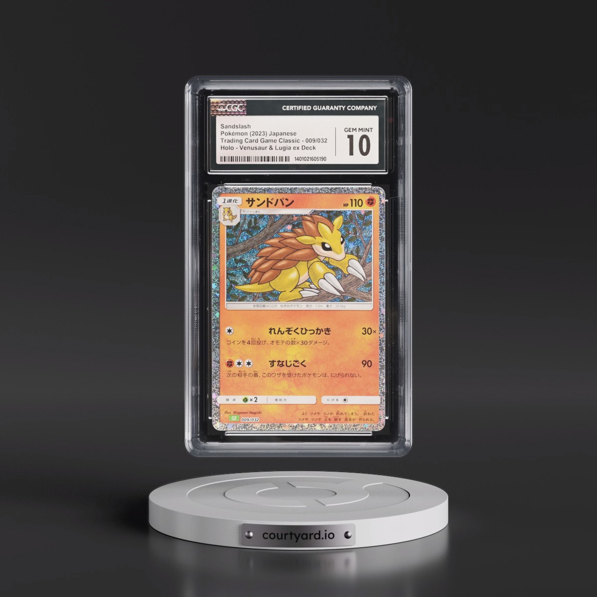 2023 Trading Card Game Classic - CLF, CLL, CLK #009/032 Sandslash - Venusaur & Lugia ex Deck - CLF Holo (CGC 10 GEM MINT)