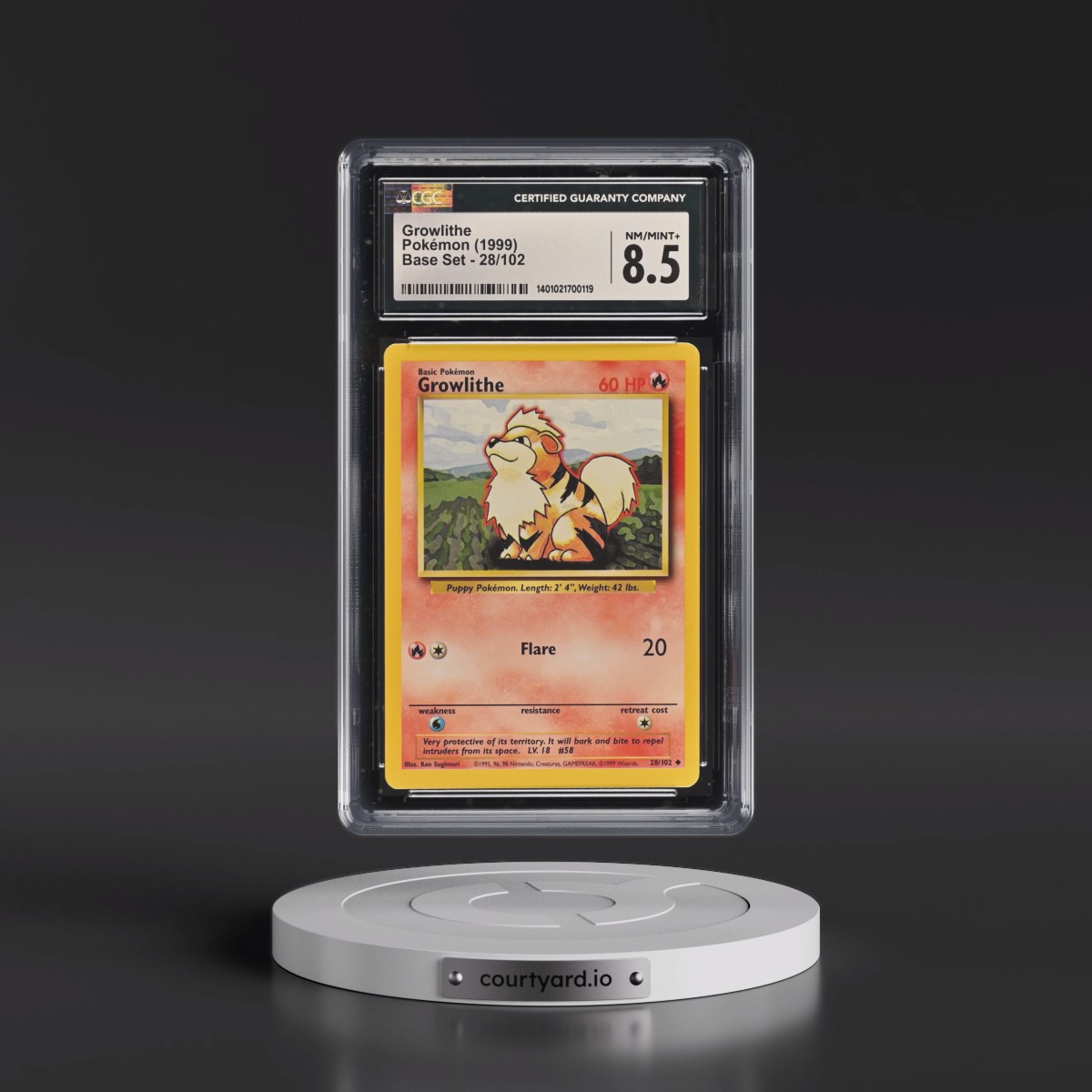 1999 Base Set #28/102 Growlithe (CGC 8.5 NM-MT+)