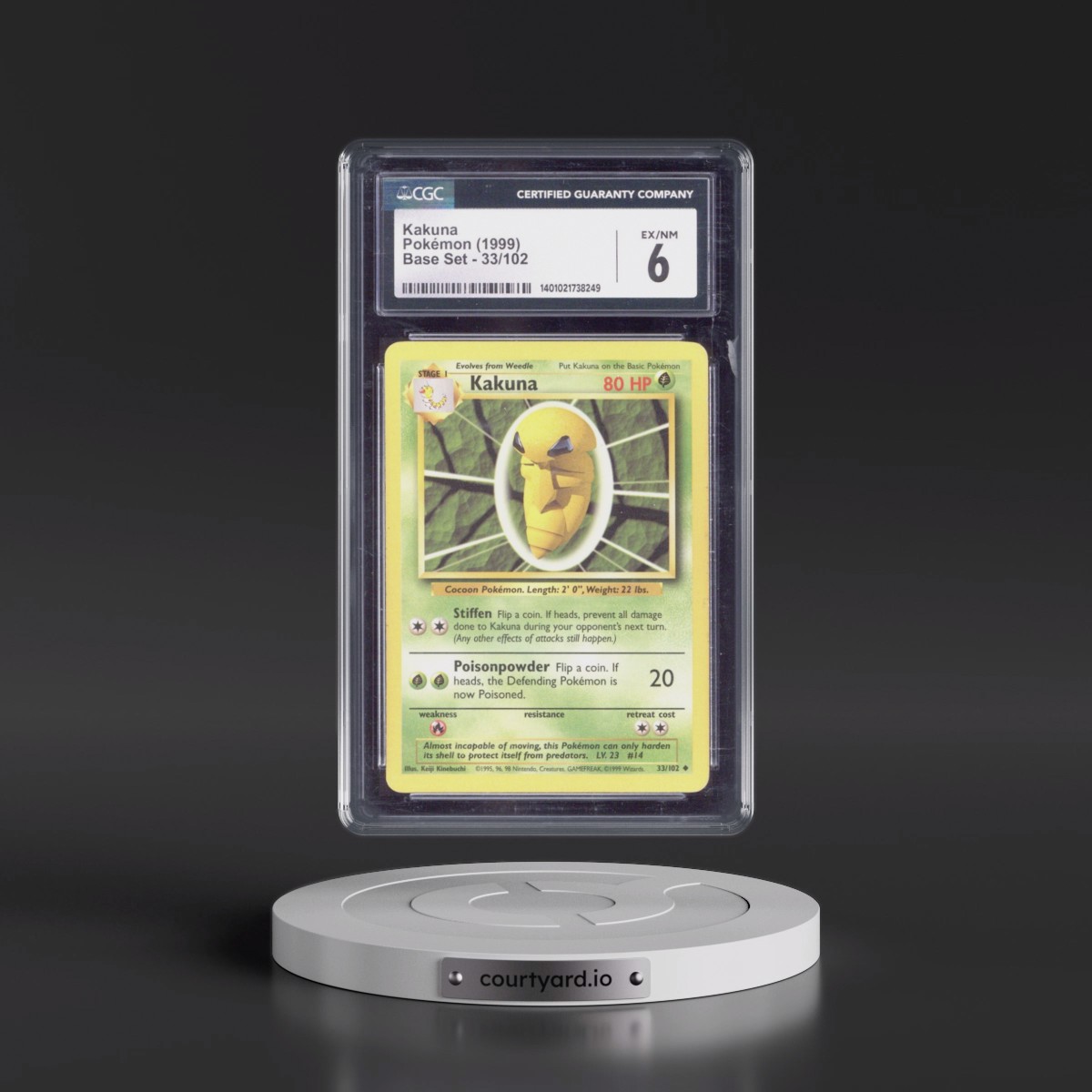 1999 Base Set #33/102 Kakuna (CGC 6 EX-NM)