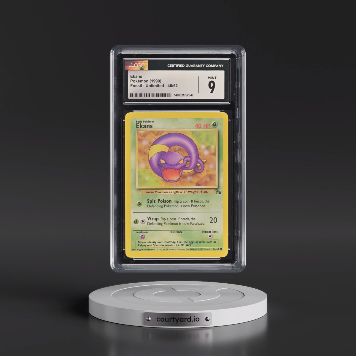 1999 Fossil #46/62 Ekans (CGC 9 MINT)
