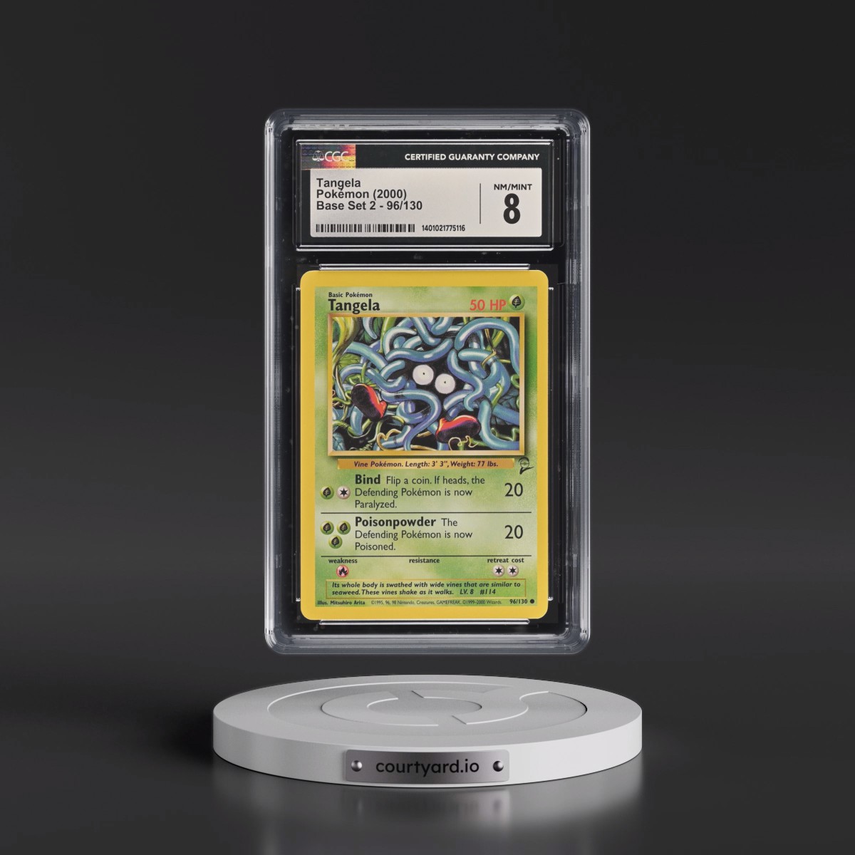 2000 Base Set 2 #96/130 Tangela (CGC 8 NM-MT)