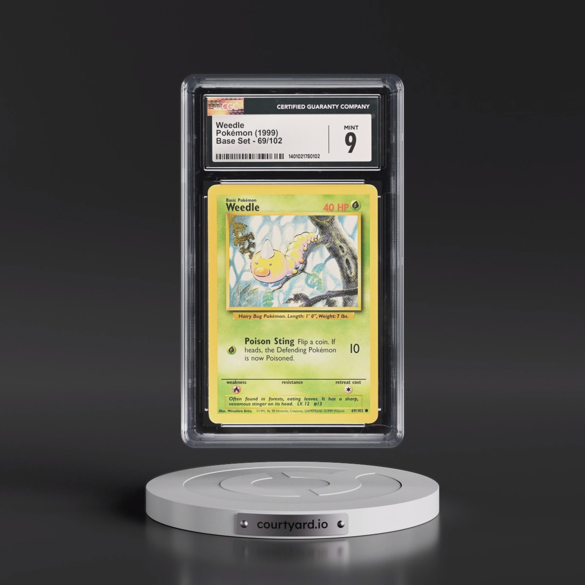1999 Base Set #69/102 Weedle (CGC 9 MINT)