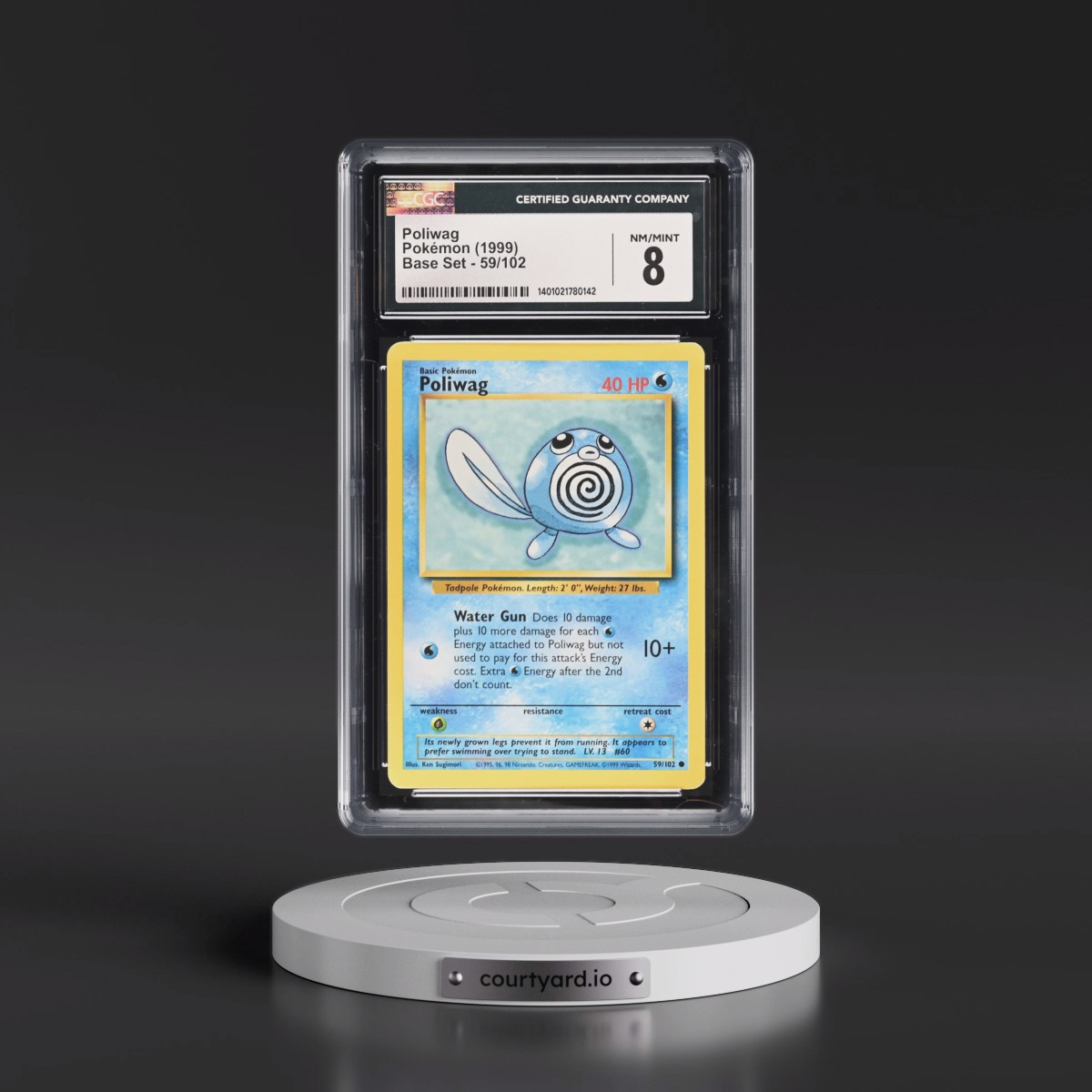 1999 Base Set #59/102 Poliwag (CGC 8 NM-MT)