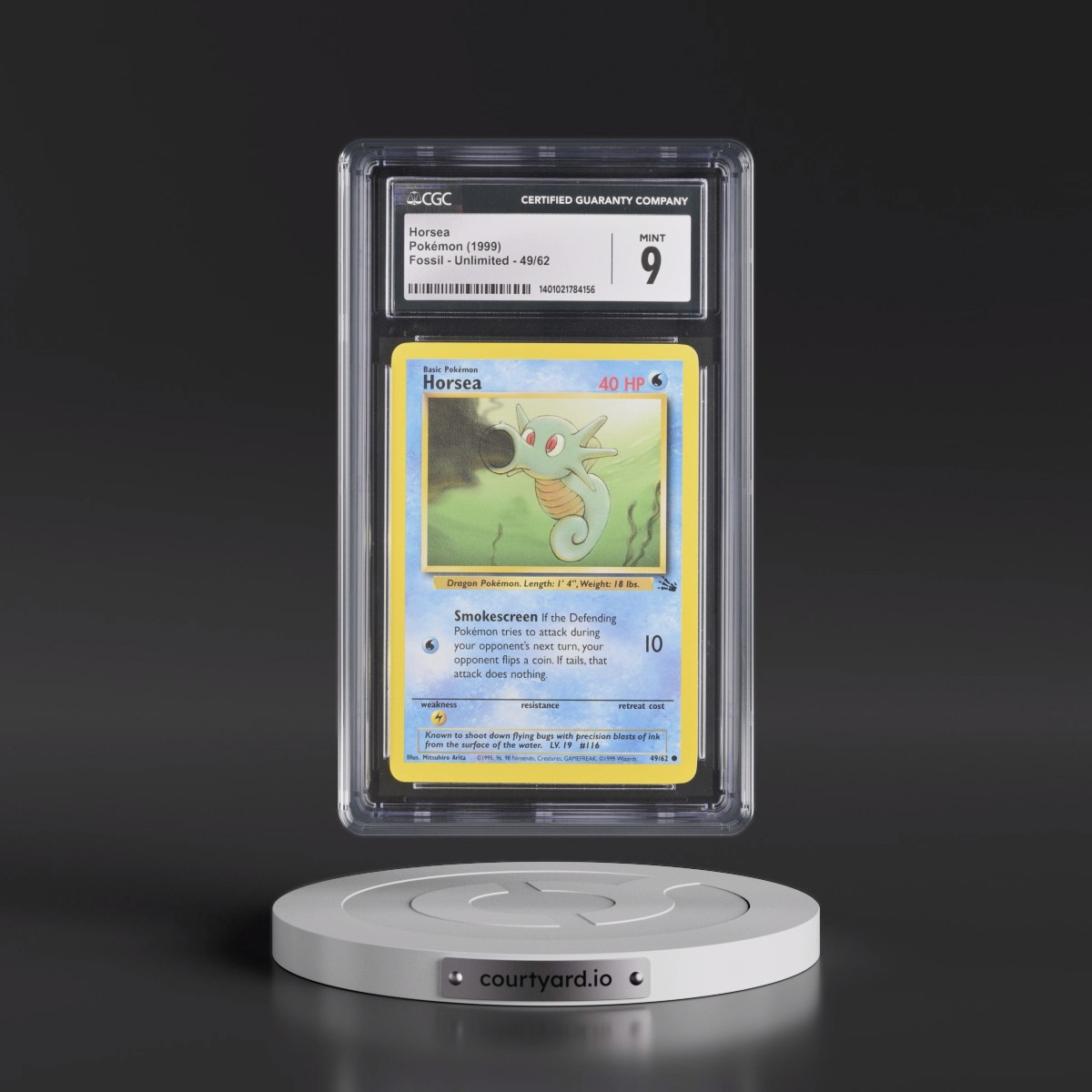 1999 Fossil #49/62 Horsea (CGC 9 MINT)