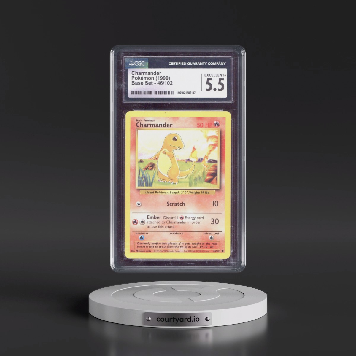 1999 Base Set #46/102 Charmander (CGC 5.5 EX+)