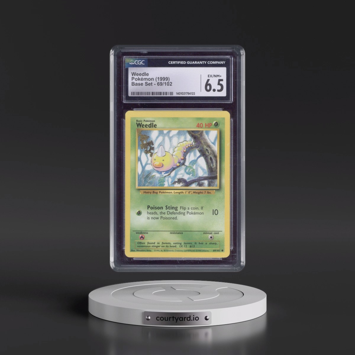 1999 Base Set #69/102 Weedle (CGC 6.5 EX-NM+)
