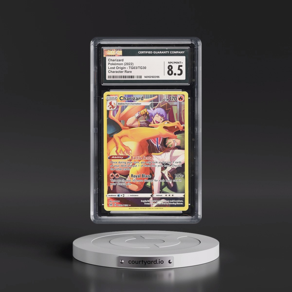 2022 Lost Origin #TG03/TG30 Charizard - Trainer Gallery Holo (CGC 8.5 NM-MT+)