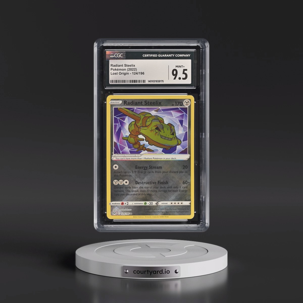 2022 Lost Origin #124/196 Radiant Steelix - Holo (CGC 9.5 MINT+)