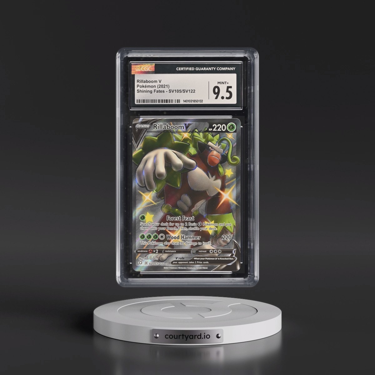 2021 Shining Fates Rillaboom V - Shiny Vault Holo #SV105/SV122 CGC 9.5
