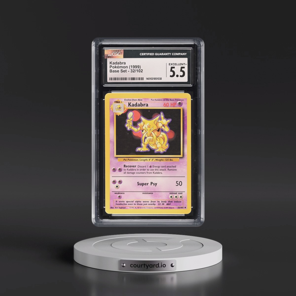 1999 Base Set #32/102 Kadabra (CGC 5.5 EX+)