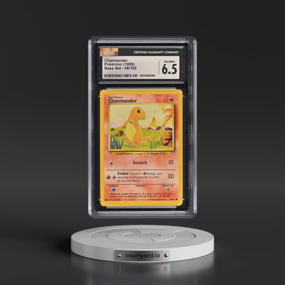 1999 Base Set #46/102 Charmander (CGC 6.5 EX-NM+)