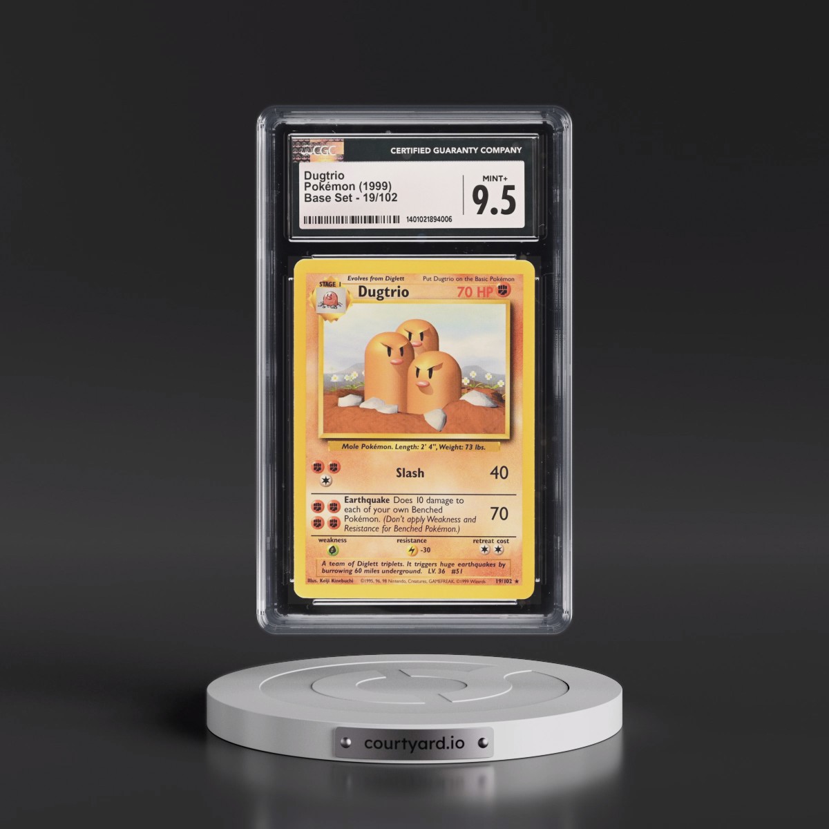 1999 Base Set #19/102 Dugtrio (CGC 9.5 MINT+)