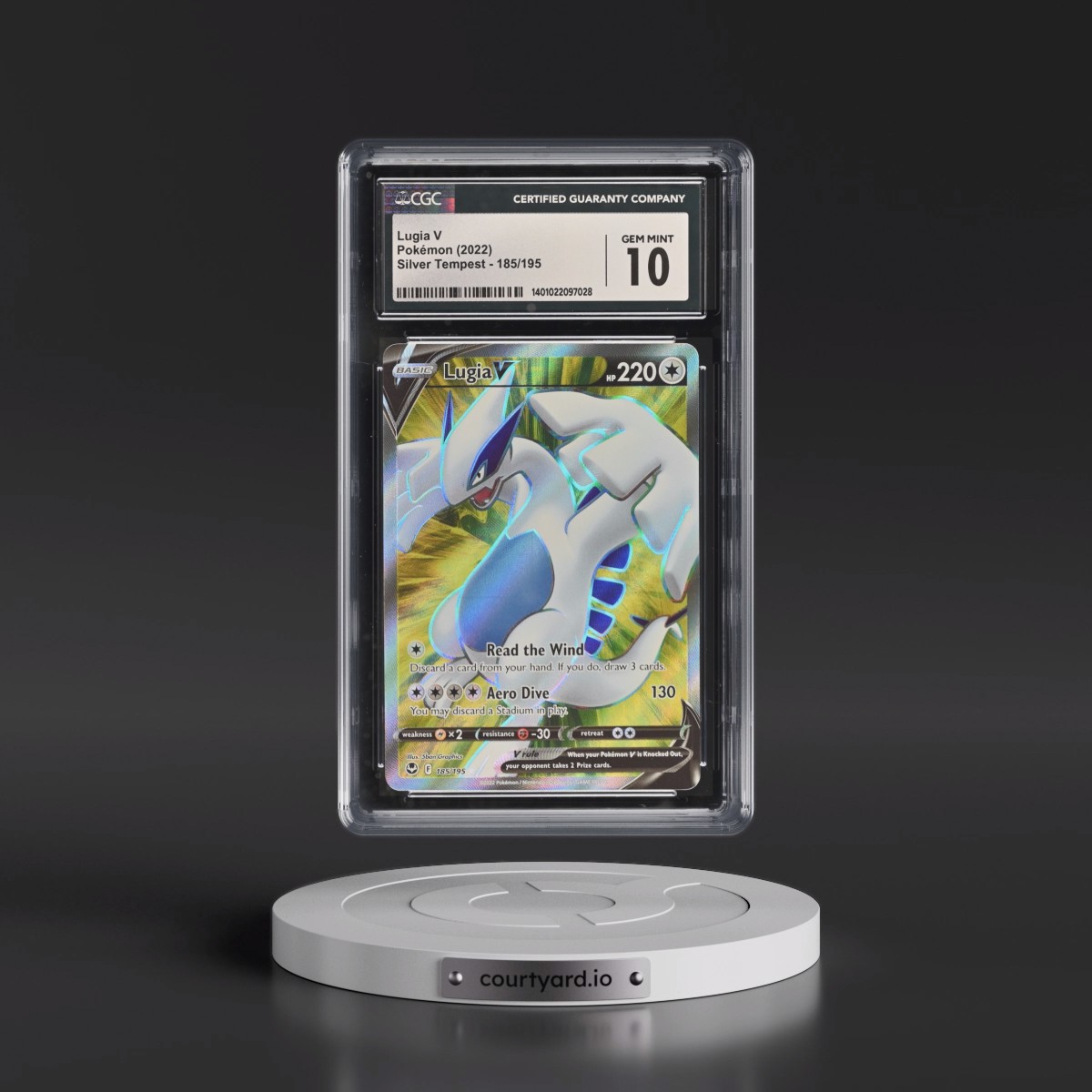 2022 Silver Tempest #185/195 Lugia V - Ultra Rare Holo (CGC 10 GEM MINT)