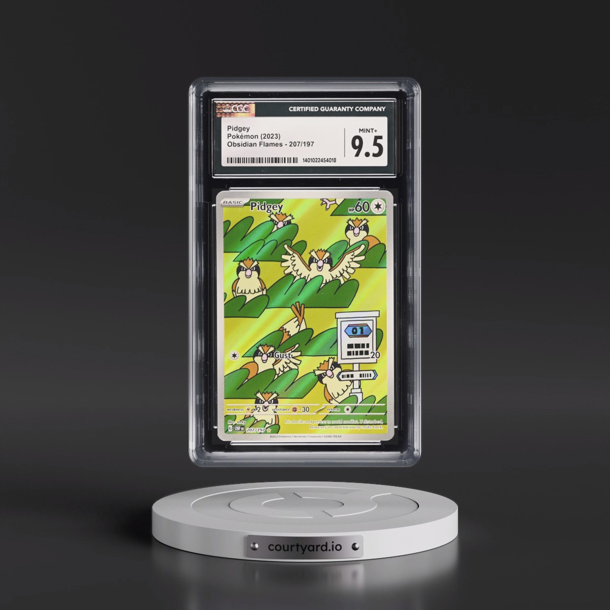 2023 Obsidian Flames - OBF EN #207/197 Pidgey - Illustration Rare Holo (CGC 9.5 MINT+)