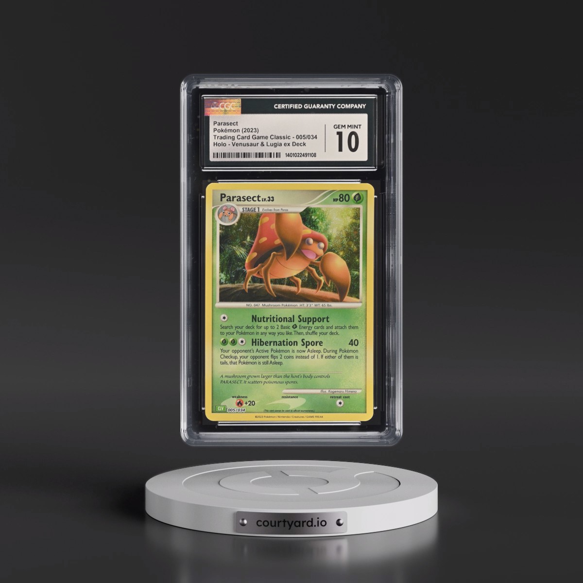 2023 Trading Card Game Classic - CLV, CLC, CLB #005/034 Parasect - Venusaur & Lugia ex Deck - CLV Holo (CGC 10 GEM MINT)