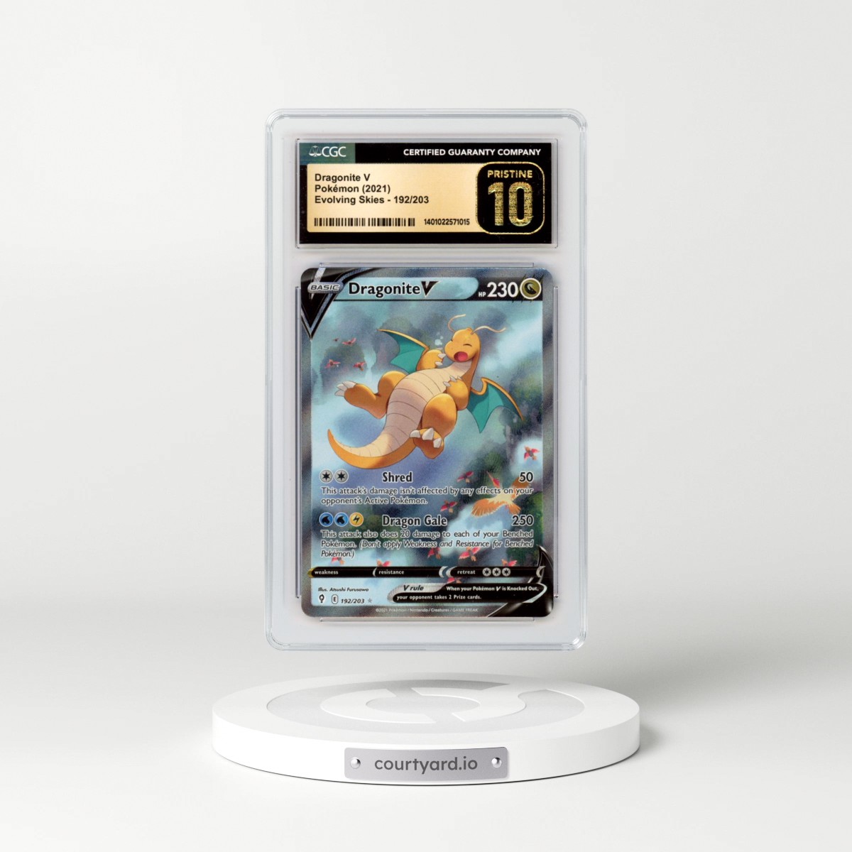 2021 Evolving Skies #192/203 Dragonite V - Holo (CGC 10 PRISTINE)