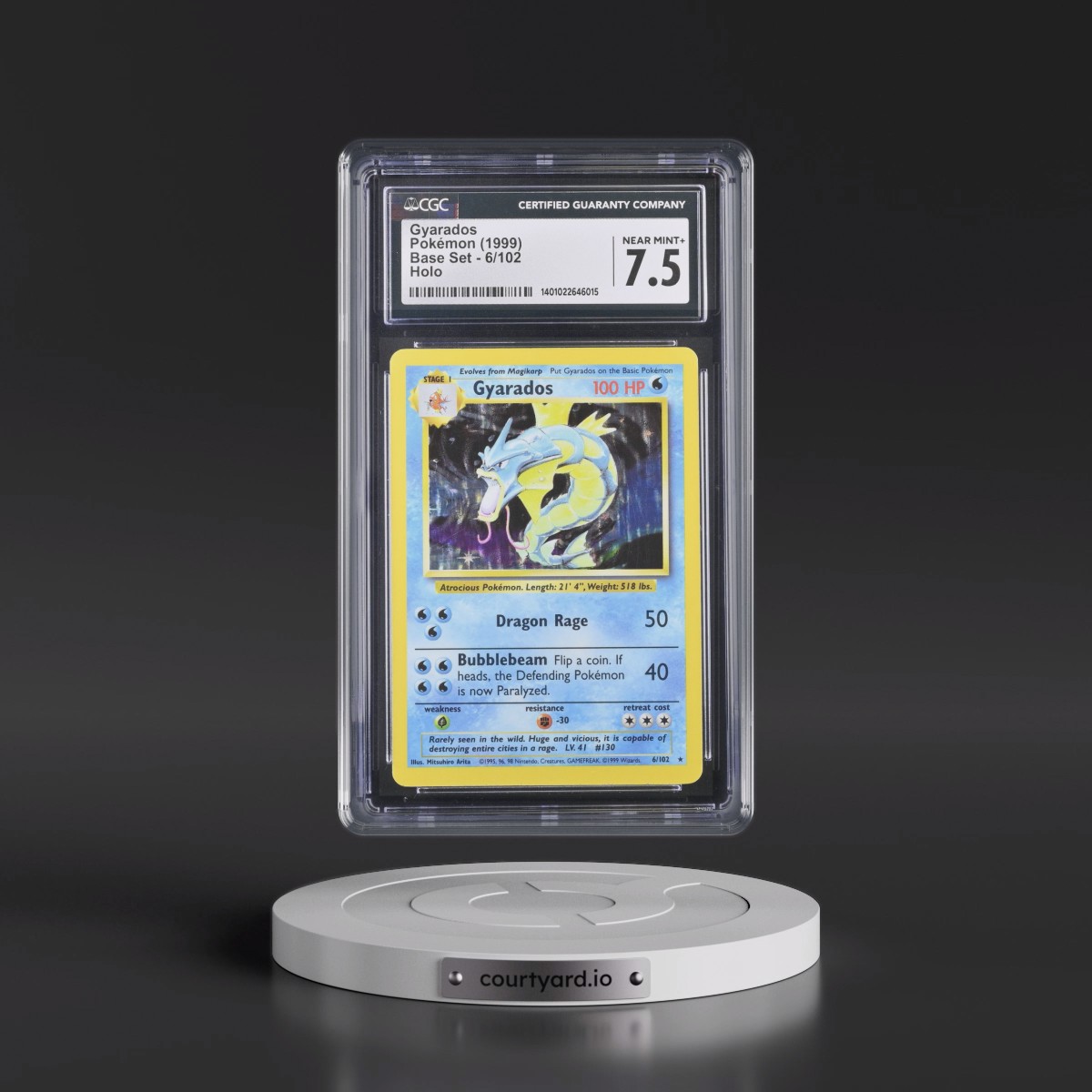 1999 Base Set #6/102 Gyarados - Holo (CGC 7.5 NM+)