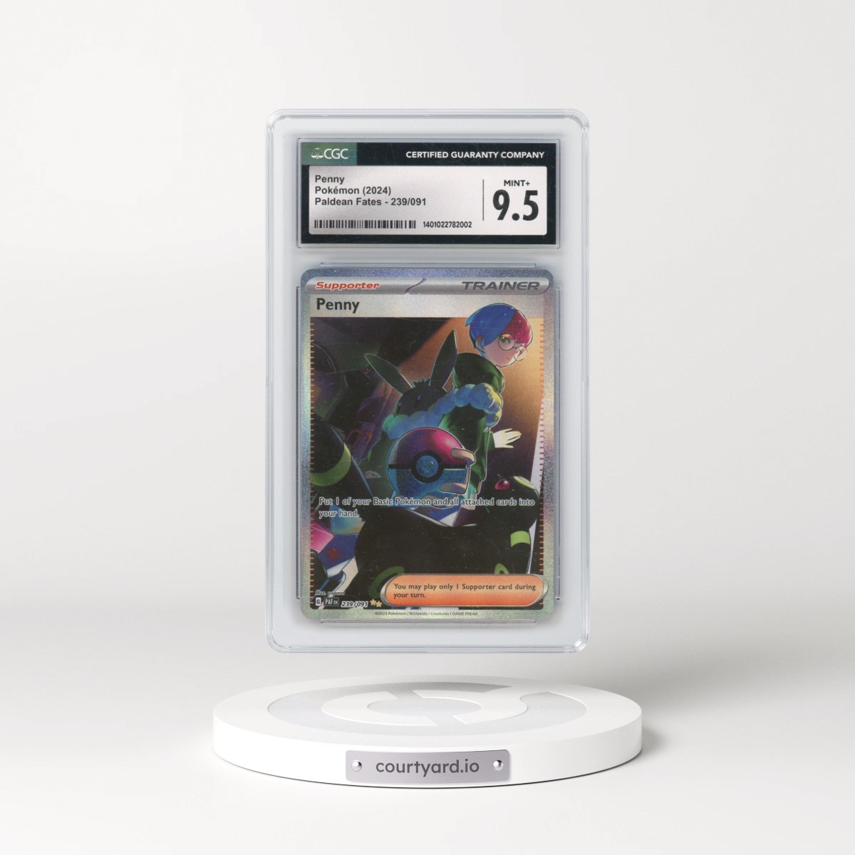 2024 Paldean Fates - PAF EN #239/091 Penny - Special Illustration Rare (Holo) (CGC 9.5 MINT+)