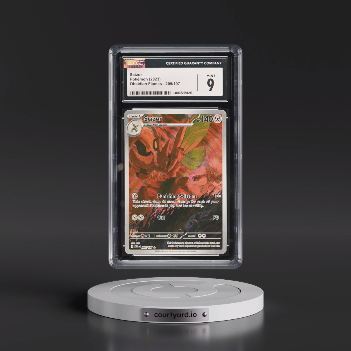 2023 Obsidian Flames - OBF EN #205/197 Scizor - Illustration Rare Holo (CGC 9 MINT)