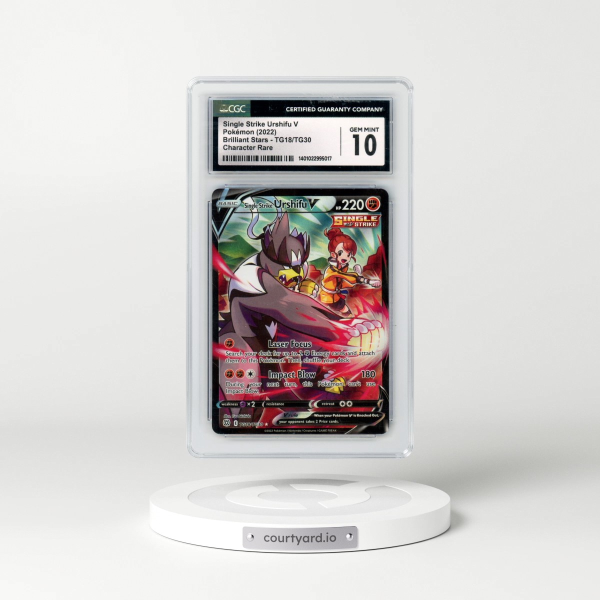2022 Brilliant Stars #TG18/TG30 Single Strike Urshifu V - Holo Character Rare (CGC 10 GEM MINT)
