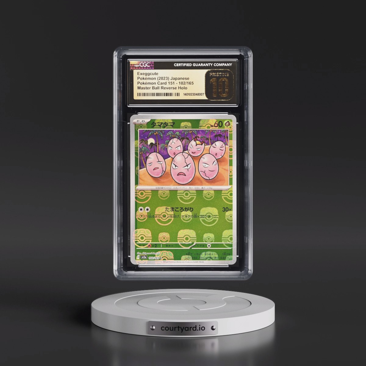 2023 Pokémon Card 151 #102/165 Exeggcute - Reverse Holo Master Ball (CGC 10 PRISTINE)
