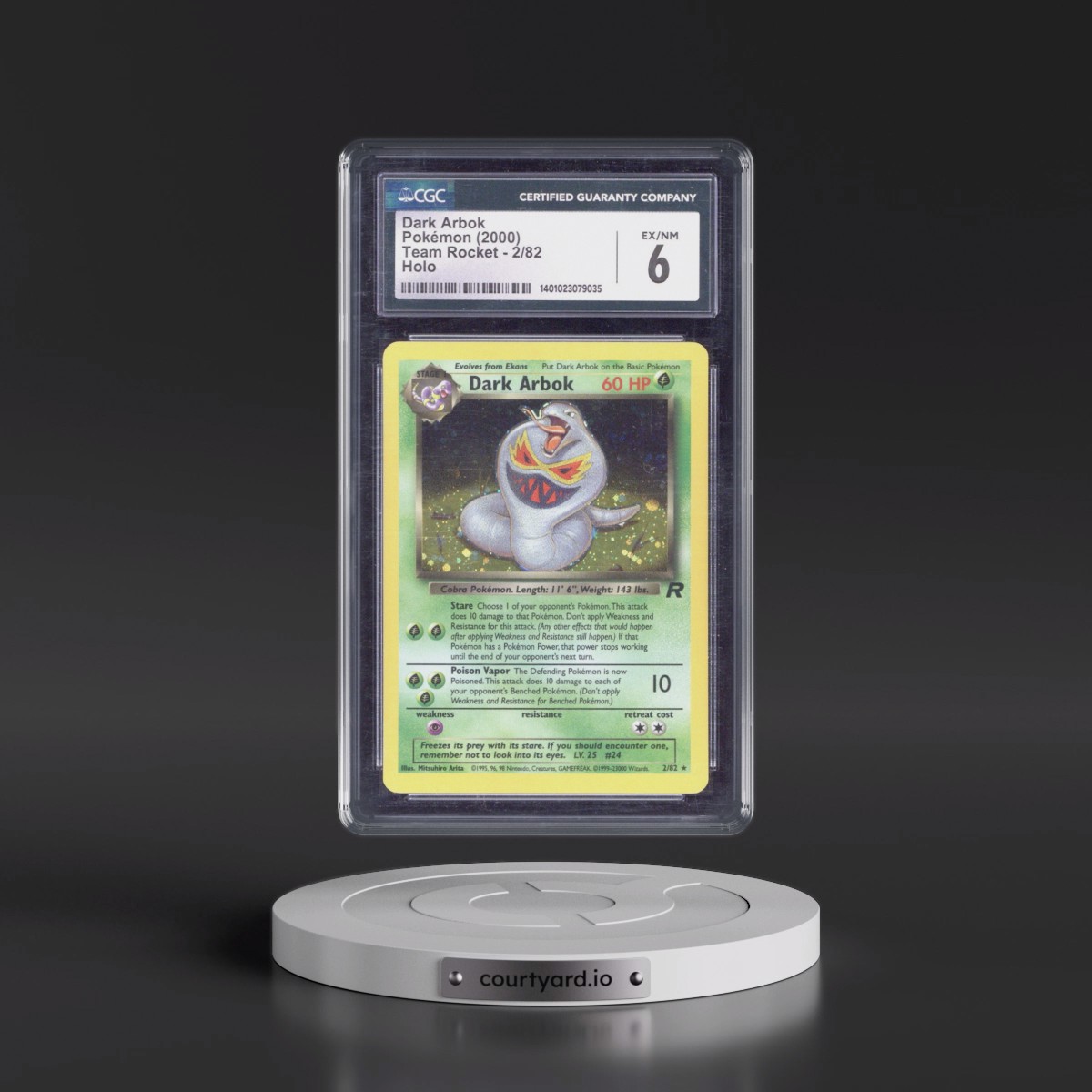 1999 Team Rocket #2/82 Dark Arbok - Holo (CGC 6 EX-NM)