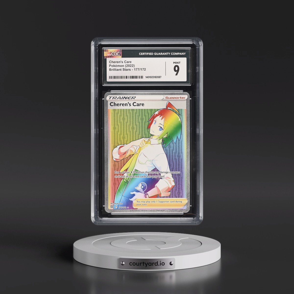 2022 Brilliant Stars #177/172 Cheren's Care - Rainbow Holo (CGC 9 MINT)