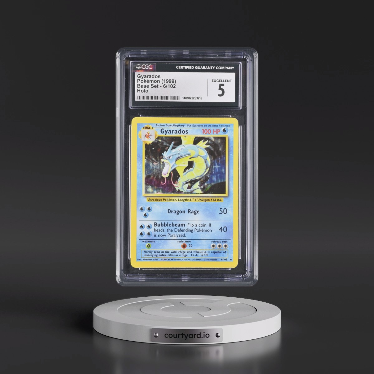 1999 Base Set #6/102 Gyarados - Holo (CGC 5 EX)