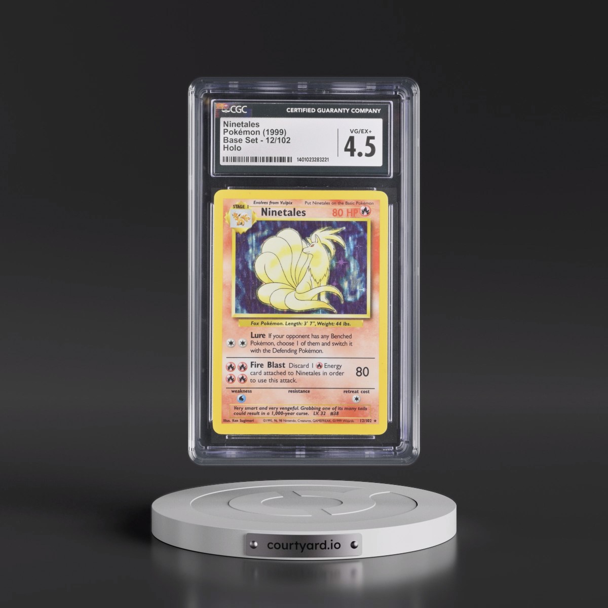 1999 Base Set #12/102 Ninetales - Holo (CGC 4.5 VG-EX+)