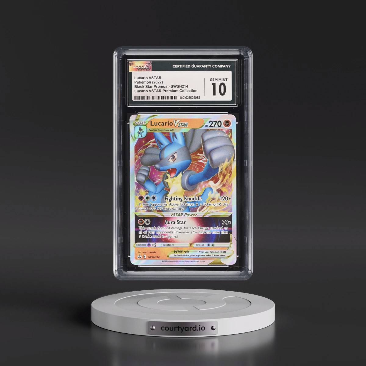 2017 Black Star Promos - Sword & Shield #SWSH214 Lucario VSTAR - Lucario VSTAR Premium Collection (Holo) (CGC 10 GEM MINT)