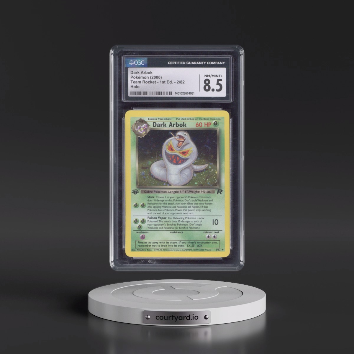 2000 Team Rocket #2/82 Dark Arbok - 1st Edition Holo (CGC 8.5 NM-MT+)