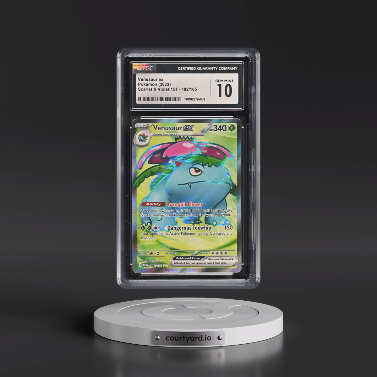2023 Scarlet & Violet 151 - MEW EN #182/165 Venusaur ex - Ultra Rare Holo (CGC 10 GEM MINT)