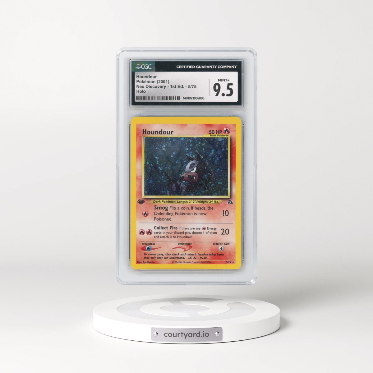 2001 Neo Discovery #5/75 Houndour - 1st Edition Holo (CGC 9.5 MINT+)