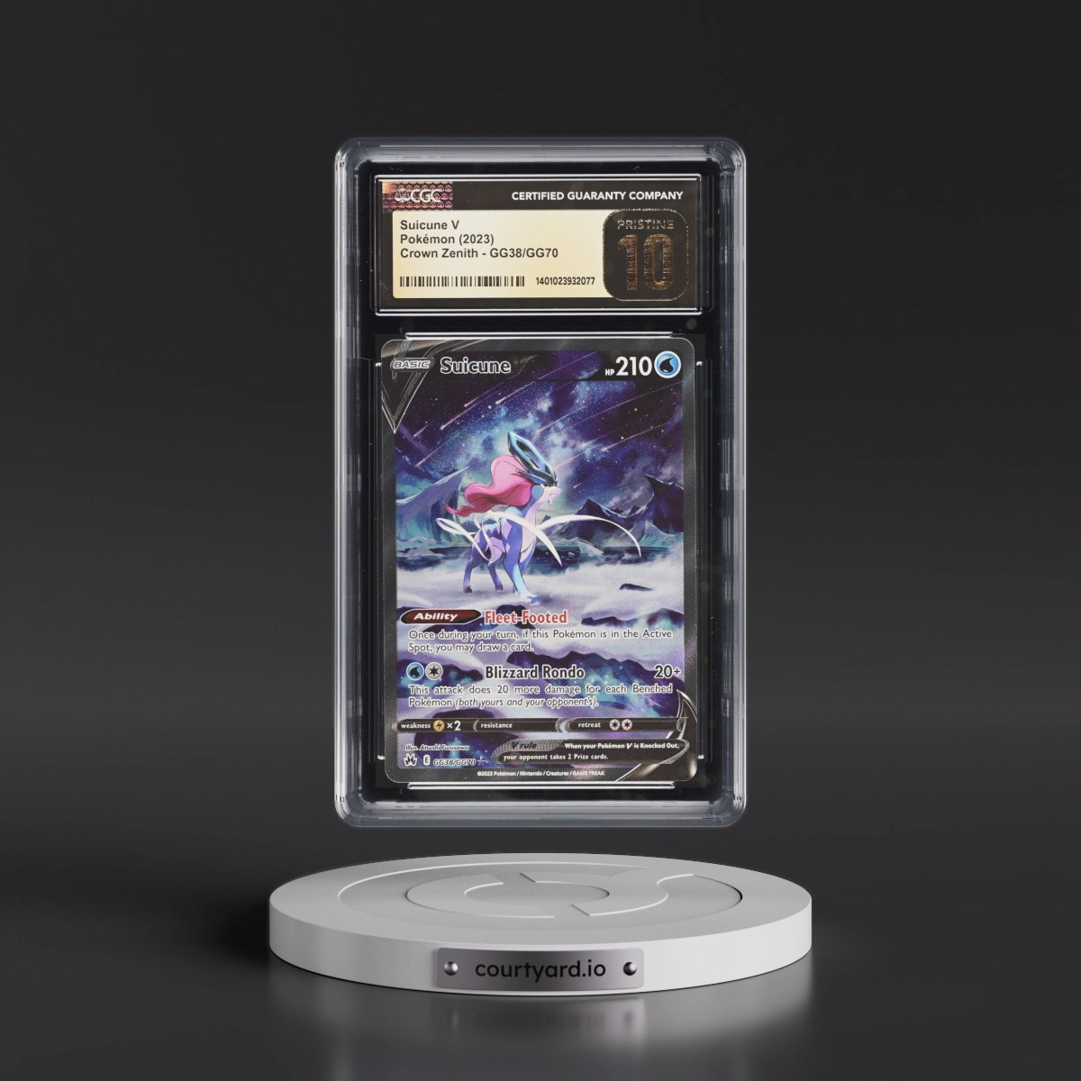 2023 Crown Zenith #GG38/GG70 Suicune V - Galarian Gallery Holo (CGC 10 PRISTINE)