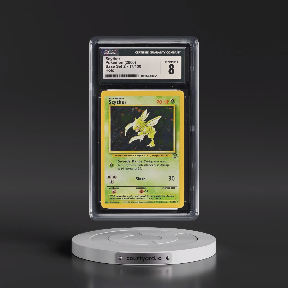 2000 Base Set 2 #17/130 Scyther - Holo (CGC 8 NM-MT)