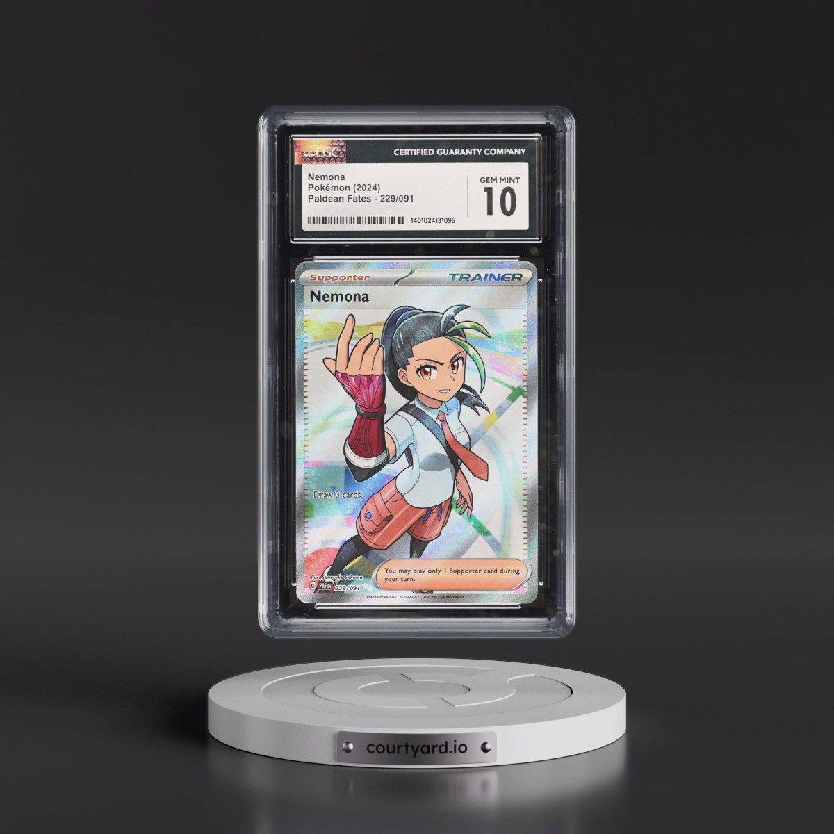 2024 Paldean Fates - PAF EN #229/091 Nemona - Ultra Rare Holo (CGC 10 GEM MINT)