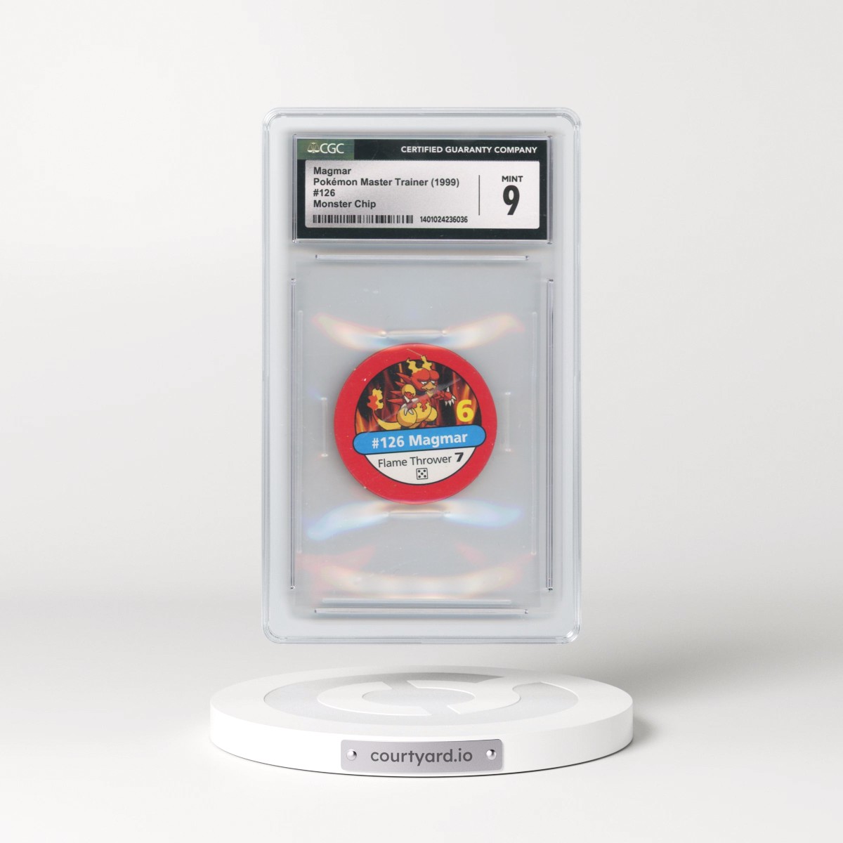 1999 Pokémon Master Trainer (1999 Hasbro) - English #126 Magmar - Pokémon Chip (CGC 9 MINT)