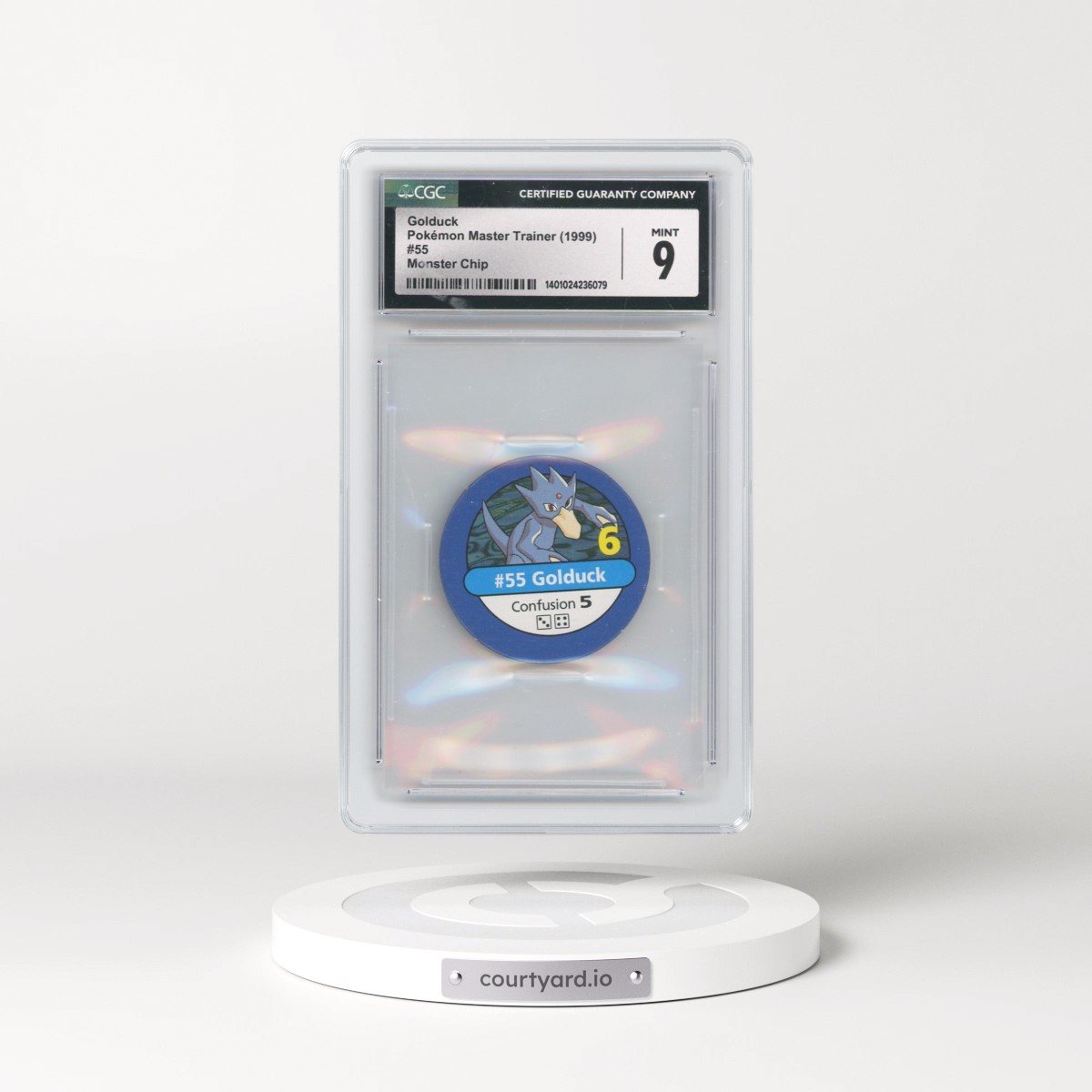 1999 Pokémon Master Trainer (1999 Hasbro) - English #55 Golduck - Pokémon Chip (CGC 9 MINT)